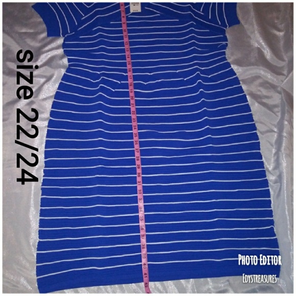 1Left NWT Shrug Top Striped Skater Dress Plus Size - Picture 4 of 4